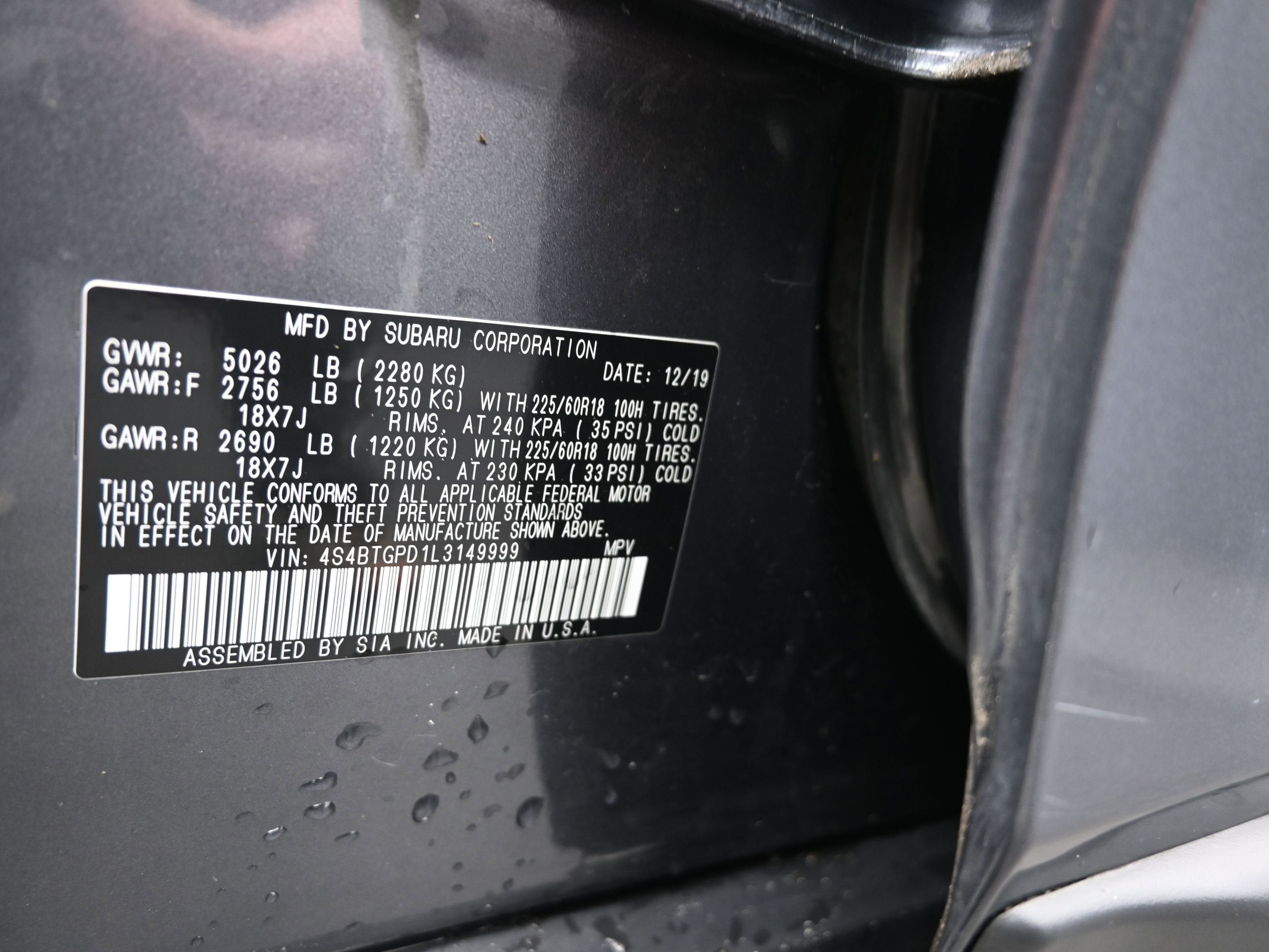 2020 Subaru Outback Touring XT