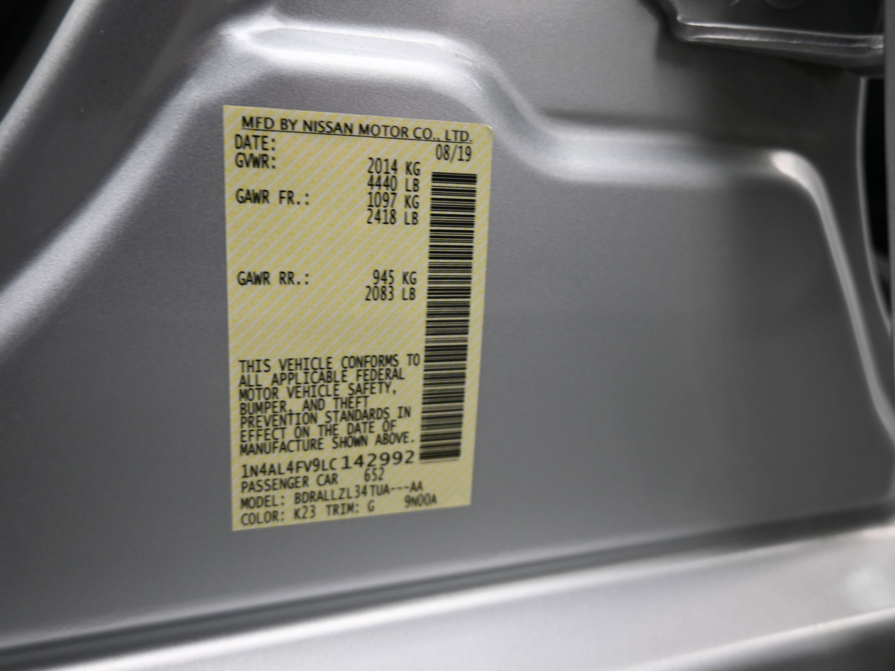 2020 Nissan Altima 2.0 Platinum