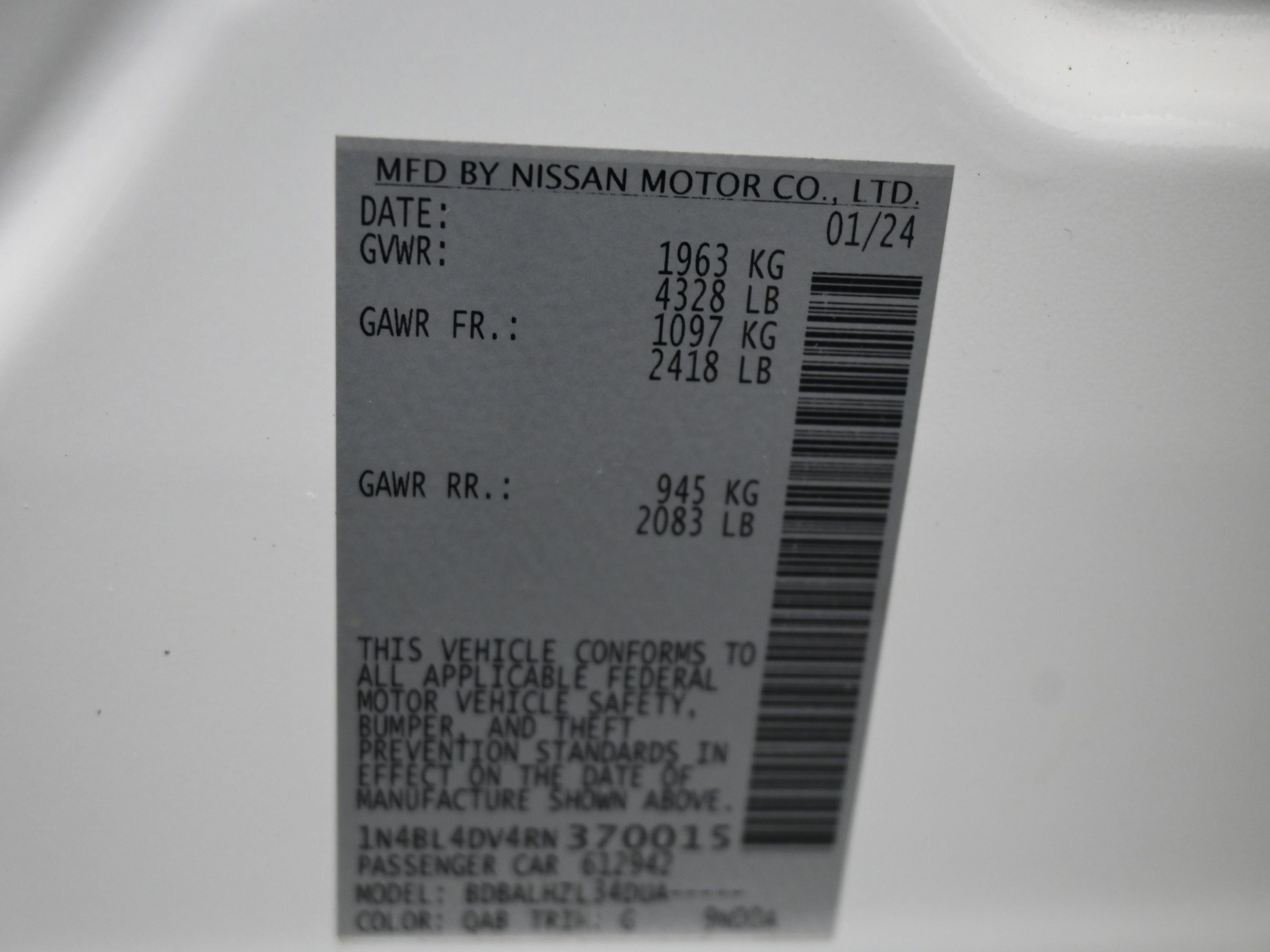 2024 Nissan Altima 2.5 SV