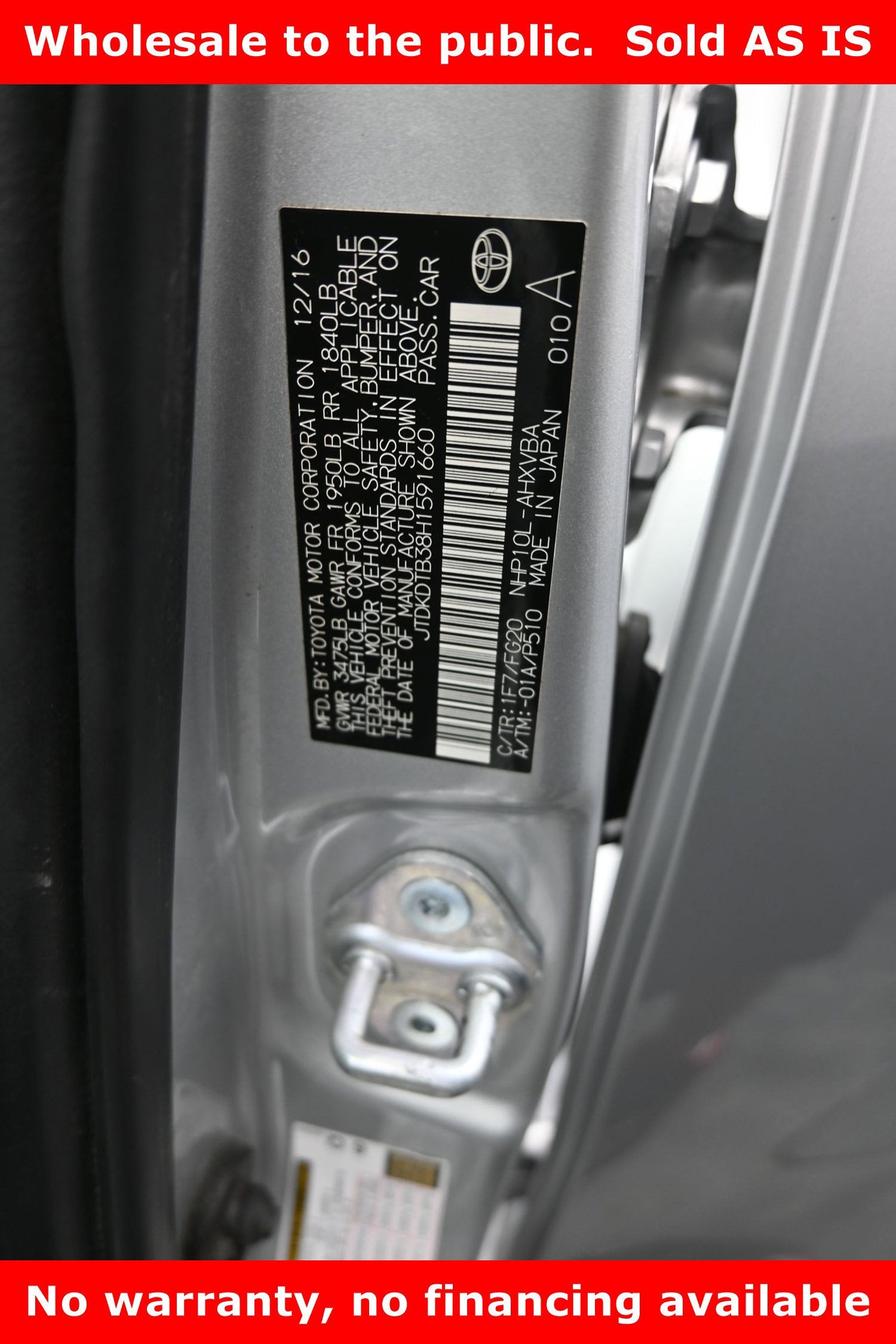 2017 Toyota Prius c Two