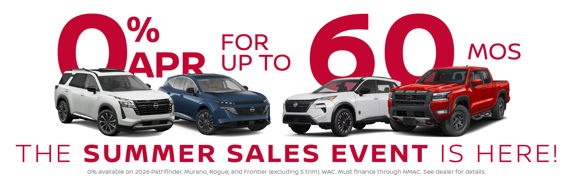 0 for 60 on select models